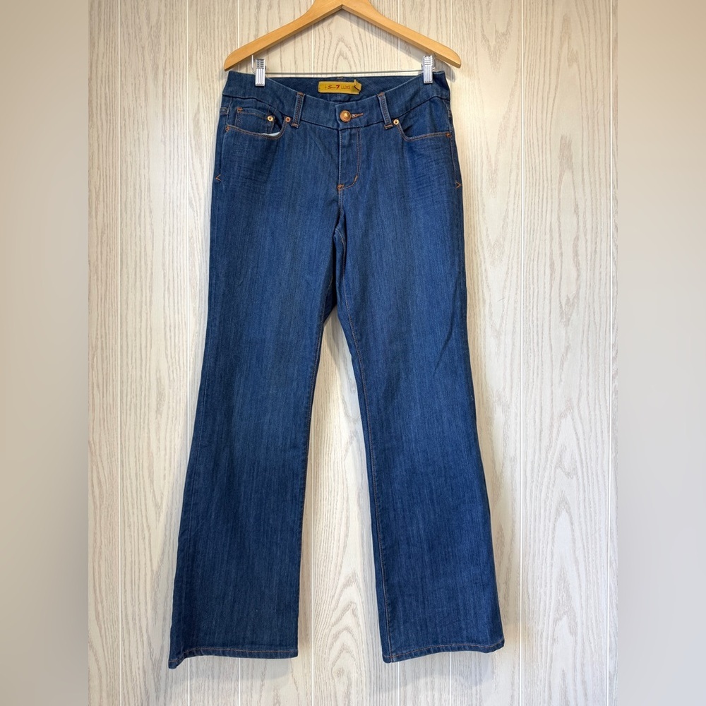 Seven7 Luxe Bootcut Jeans Size 14 Dark Wash